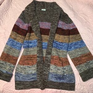 Vintage Multicolor Striped Knit Cardigan